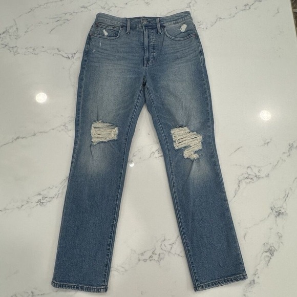 Madewell Denim - Madewell Perfect Vintage Jeans 28 High‎ Rise Straight Distressed Y2K Denim